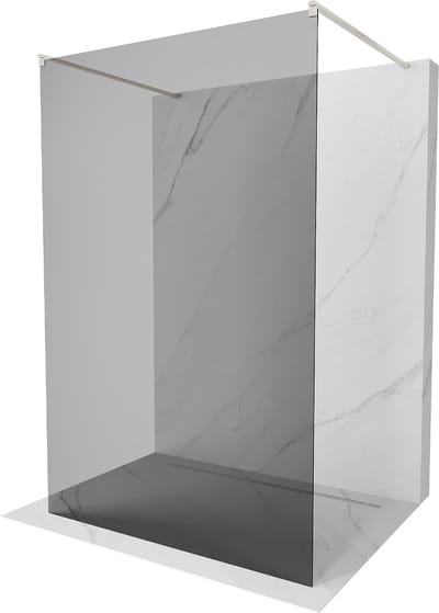 Mexen Kioto vrijstaande douchewand 100 x 200 , grafiet 8 mm, geborsteld nikkel - 800-100-002-97-40