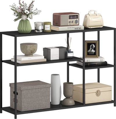 HOMCOM-Konsolentisch-Stahl-110L x 30B x 75H cm-Schwarz