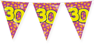 LUQ – Vlaggenlijn Happy Party 30 Jaar – Veelkleurig – 10 m Luxe Verjaardag Feest Versiering – Slinger – Direct Ophangen