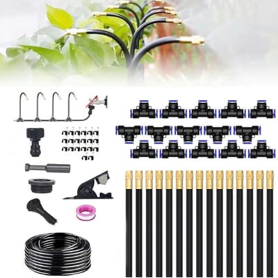 Efficiënte 15 meter tuinmist irrigatieset met atomiser voor koeling en optimale plantverzorging