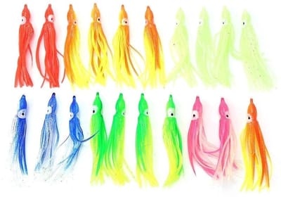 Dailygoods - 20 Stuks Zacht Kunstaas Octopus Inktvis Vissen - Voor Zout- en Zoetwater