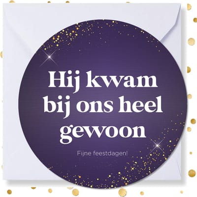 Kerstkaart rond 'Hij kwam bij ons' - 10 stuks - met enveloppen - kerstkaarten