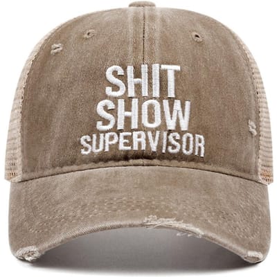 Unisex Shit Show Supervisor Geborduurd Gewassen Baseballpetten Lente En Herfst Buiten Verstelbaar Casual Petten Zonnehoed Sportpet 54-61 CM gray