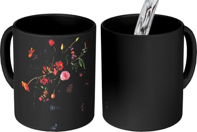 Magische Mok - Foto op Warmte Mokken - Koffiemok - Bloemen - Bessen - Klassiek - Magic Mok - Beker - 350 ML - Theemok