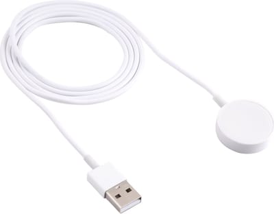 Oplader - USB oplaadkabel 1 meter - geschikt voor Apple Watch Series 1 / 2 / 3 / 4 / 5 / 6 / 7 / 8 / 9 / 10 / SE / SE 2 / Ultra / Ultra 2 - draadloos opladen - wit