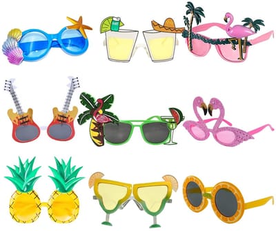 Dailygoods- Zonnebril 9 Stuks - Hawaiiaanse Stijlen - Feestbrillen - Zomerfeest - Poolparty - Hoogwaardig PC-Materiaal - Feestbril