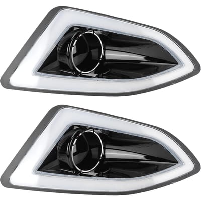 Paire de feux de brouillard LED Avant Gauche Droite Lampe de circulation diurne Remplacement pour Ford Edge 2015‑2018 black
