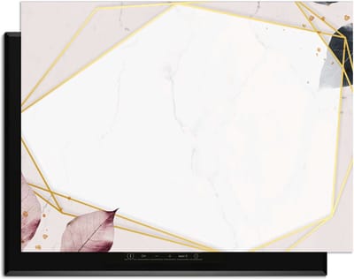 KitchenArt - Geometric Elegance - Inductie Beschermer - 78x52 cm - Kookplaat Beschermer - Luxe Afdekplaat Inductieplaat - Anti-slip & Oprolbaar - Beschermmat Inductiekookplaat