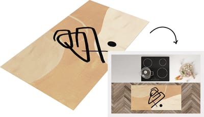 Keukenloper - Loper keuken - Design - Abstract - Bruin - 120x60 cm - Keukenloper vinyl