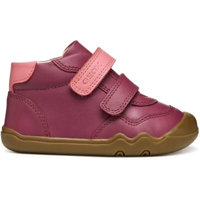 GEOX STEPPIEUP PEUTERMEISJES Sneakers - DONKERPAARS/DONKERROZE - Maat 21