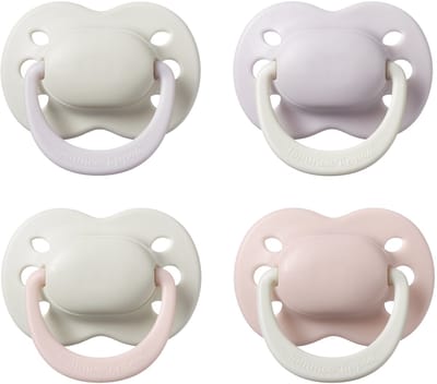 Tommee Tippee fopspeen voor pasgeborenen - 0-2 maanden - 4 stuks - orthodontische speen -100% BPA-vrij silicone - Pale Plum en Cotton Candy