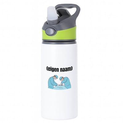 Hacebo® - chirurgen met eigen naam waterfles met rietje groen - Chirurg - Patiënten/doktoren - collega's - verjaardag - afscheidscadeau - geschenk - kado - water fles - 650ML