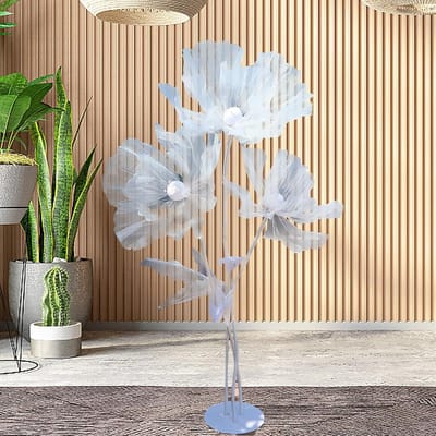 Grote Bloem Decoraties - Zijdebloemen Set - Bruiloft Decoratie - Met Staande Voet - Tot 60cm Bloem - Wit