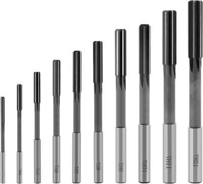 HSS Reamer Set 10 Stuks, Rechte Schacht Hand Reamers voor Precisiewerk en Boren (3-12mm) H7