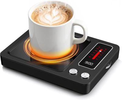 Koffiemok Verwarmer - Bekerwarmer Drank - Warm Houden - 5 Temperatuurstanden - 20.5x14.2x4cm - Zwart