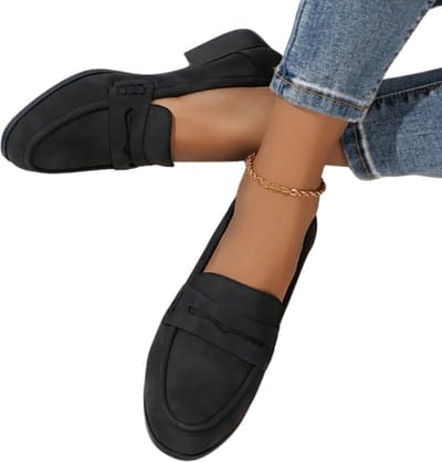 Nivard Loafers Dames - Met Hak - Damesschoenen - Instappers - Zwart - Maat 35