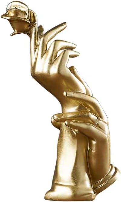 La'Moussawi ® Abstracte Gebarenbeelden en Sculpturen voor Elegante Woondecoratie in Gouden Afwerking