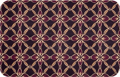 Badmat 80x50 cm - Antislip - Symmetrisch - Tegel - Burgundy - Badmatten voor badkamer - Badkamermat - Douchemat - Badkamer mat