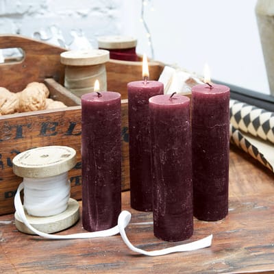 LOBERON Kaars set van 4 Muriel bordeaux