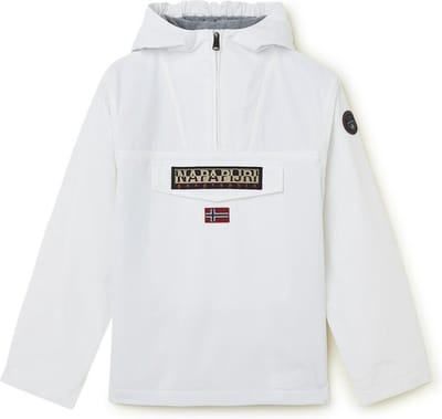 Napapijri Rainforest anorak met klepzak en waterafstotende coating - Wit - Maat 176