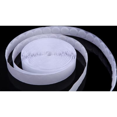 Lot de 500 pastilles adhésives blanches de 20 mm avec crochet et boucle blanc