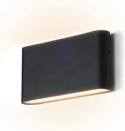 Moderne LED Wandlamp Zwart Aluminium 12W Op en Neer Licht IP54 Binnen Buiten