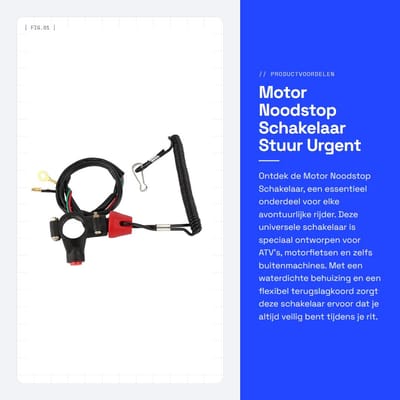 Dailygoods - Motor Noodstop Schakelaar - Stuur Urgent Stop - Waterdicht en flexibel - Sleutelkoord inbegrepen - Geschikt voor motorfietsen - 22...