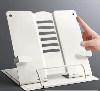 WiseGoods Luxe Boekenstandaard - Verstelbare Boekenhouder - Leesstandaard Voor Boeken / Tablets & Kookboeken - Book Holder Wit