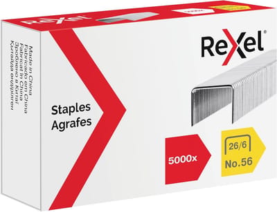 Rexel Nietjes No.56 26/6 mm – Pack van 5000 | Geschikt voor Meerdere Nietmachines