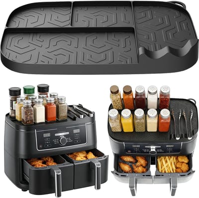 Opslagrek met siliconen mat voor Ninja Foodi Max Dual Zone - 42 x 23 cm - hittebestendig - beschermt tegen krassen - SnelShoppen