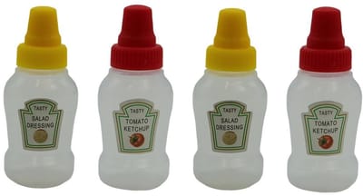 Allecto - Mini Kruiderij Knijpflessen - 4-pack - Ideaal voor Sauzen en Specerijen - 23ml - Handig in de Keuken - Voor Kruidensauzen - Geschikt voor...