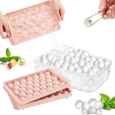 Dailygoods- IJsblokjesvorm met deksel - IJsblokjesvorm groot - BPA-vrije ijsblokjesvorm - IJsblokjesvorm siliconen - 33 vakken - Voedselveilig materiaal - Ijsblokjesbak