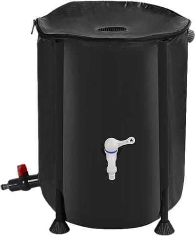 Regenton Met Kraan - Water Opslag - Duurzaam Tuinieren - Inklapbaar Ontwerp - 200 Liter - Zwart