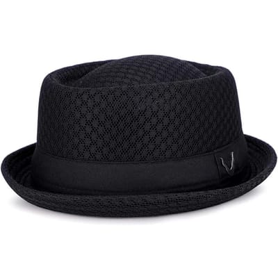Nieuwe Ademende Hoed Engeland Mesh Platte Strohoed Retro Engeland Jazz Opvouwbare Zonnehoeden Panama Casual Feestpetten Fedora 56-58cm zwart