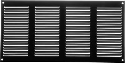 Afvoerluchtrooster - Ventilatierooster - Luchtcirculatie Verbeteren - Geïntegreerde Insectenwering - 40 x 20 cm - Zwart