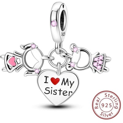 Bedel Echt Koper Zus Hangers Hol Hart Kralen Past op Armbanden Dames Sieraden DoeHetZelf Mooie Cadeaus Accessoire white