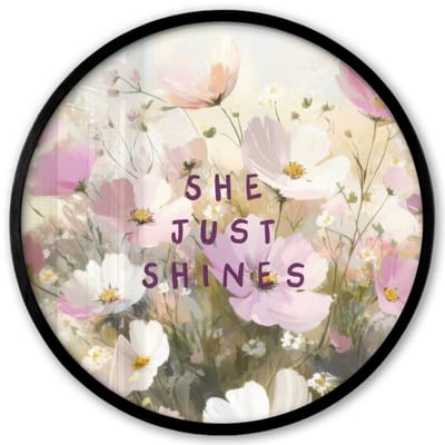 Poster in lijst Rond - Fotolijst 40x40 cm - Posters - Quote - Bloemen - Schilderachtig - Ronde posterlijst zwart - Decoratie - Wanddecoratie woonkamer - Muurdecoratie slaapkamer