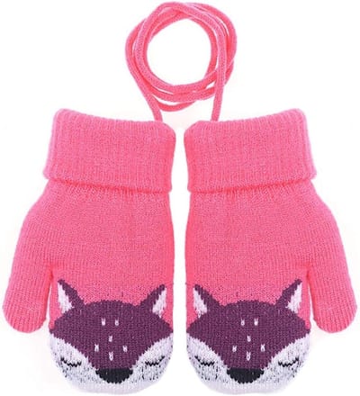Warme gebreide handschoenen voor baby's en peuters van 0-3 jaar, fleece gevoerd en ideaal voor de winter