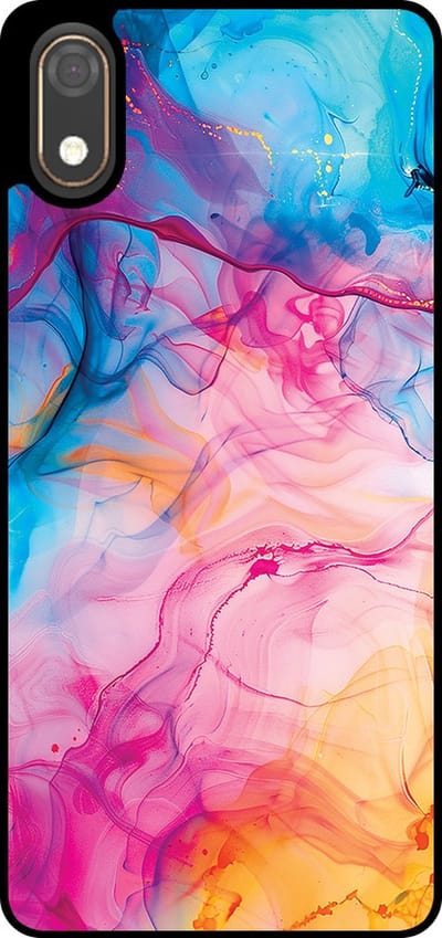 Smartphonica Telefoonhoesje Geschikt voor Huawei Y5 (2019) met Regenboog Acryl Marmer Opdruk - TPU Backcover Case Rainbow Acrylic Marble Design geschikt voor Huawei Y5 (2019)