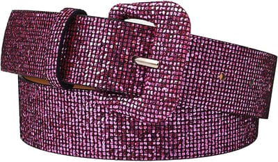 Stijlvolle Brede Glanzende Pailletten Riem voor Vrouwen in Pruim Rood - Perfect voor Feestjes en Avondkleding, Bling en Sparkly Accessoire