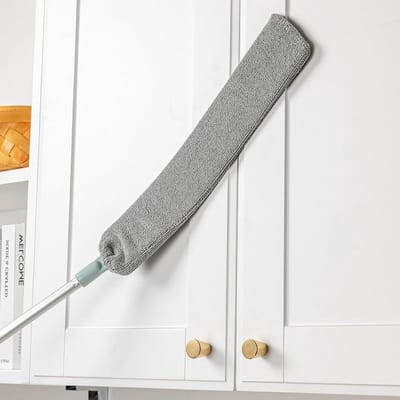 Stofwisser Met Telescoopsteel - Verstelbare Stoffer - Stof Vrij Maken - Flexibele Microvezelkop - 98.5 cm - Blauw