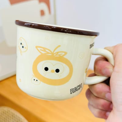 Thuis Hoge Waarde Keramische Mok Kleine Bloemenband Mok Unieke Persoonlijkheid Watermok Grote Dop Hittebestendige Mok 400ML