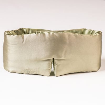 Silkora Premium Silk Deep Sleep Mask - Zijden Slaapmasker - 22 Momme 100% Moerbeizijde - Oogmasker Slaap voor Mannen & Vrouwen - Olijfgroen
