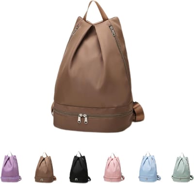 Gymtas - Zwemtas-Dames sportrugzak - Waterdichte zwemtas - Natte tas met schoenencompartiment - Scheiding van natte en droge spullen - Opvouwbaar - Draagbare sporttas - Stijlvol design - Verstelbare banden - Khaki