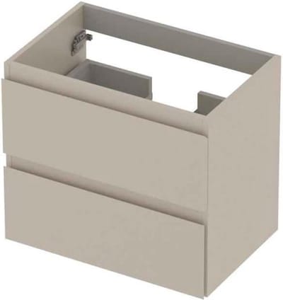 INK® wastafelonderkast 2 laden greeploos gelakt 60x40x52cm, mat kasjmier grijs