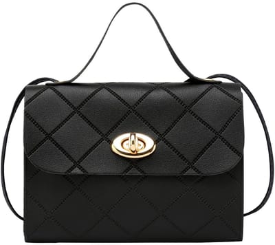 Dailygoods- Schoudertas Dames Elegante Uiterlijk - PU Leer - Crossbody Tas - Handtas - Zwart - Afmetingen 17 x 12,5 cm