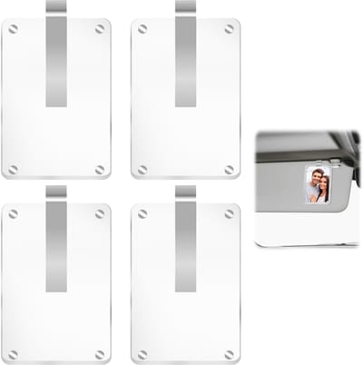 Dailygoods- Fotohouder - 4 Stuks - Magnetisch - Auto-accessoires - Zonneklepclip - Interieurdecoratie - Kunststof - Autofotolijst