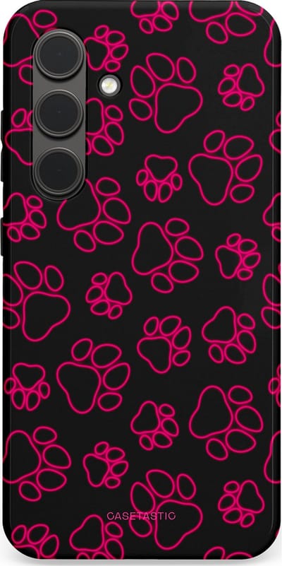 Casetastic Hoesje Geschikt voor Samsung S24 - Stijlvolle Beschermende Duo-layer Case - Neon pootjes