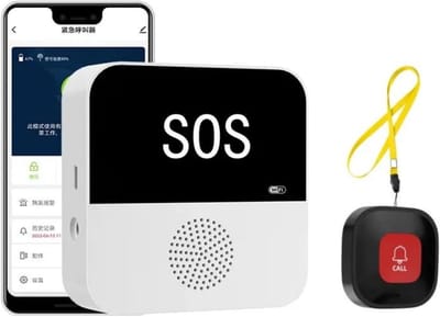 Noodknop Senioren - Alarm Systeem - Hulp Inroepen - Wifi Verbinding - 100 Meter Bereik - Wit