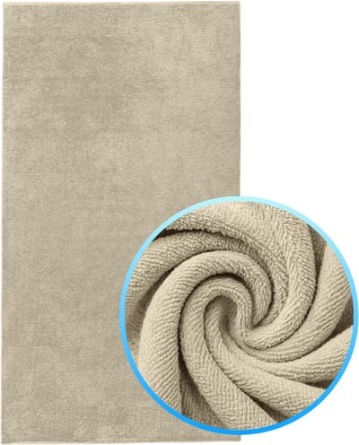 Funnies Strandlaken XXL Cream Extra groot - 100x200 cm - Strandhanddoek - Hoogwaardig Katoenen OEKO-TEX - 500 gram/m2 Luxe Dikte - Extra zacht - Sneldrogend Badhanddoek - Ideaal voor Strand, Sauna, Zwembad, Vakantie en Sport - Badlaken